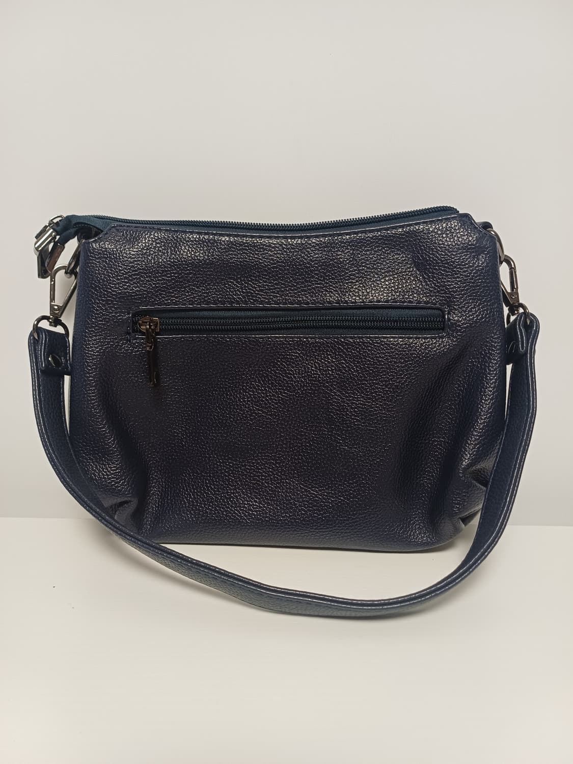 (고급 천연가죽) 네이비 3단 수납 미니 숄더백 / 가죽 상태 최상 상품이미지3