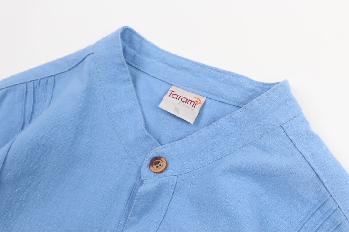 Tarami Band Collar Guayabera Shirt 상품이미지3