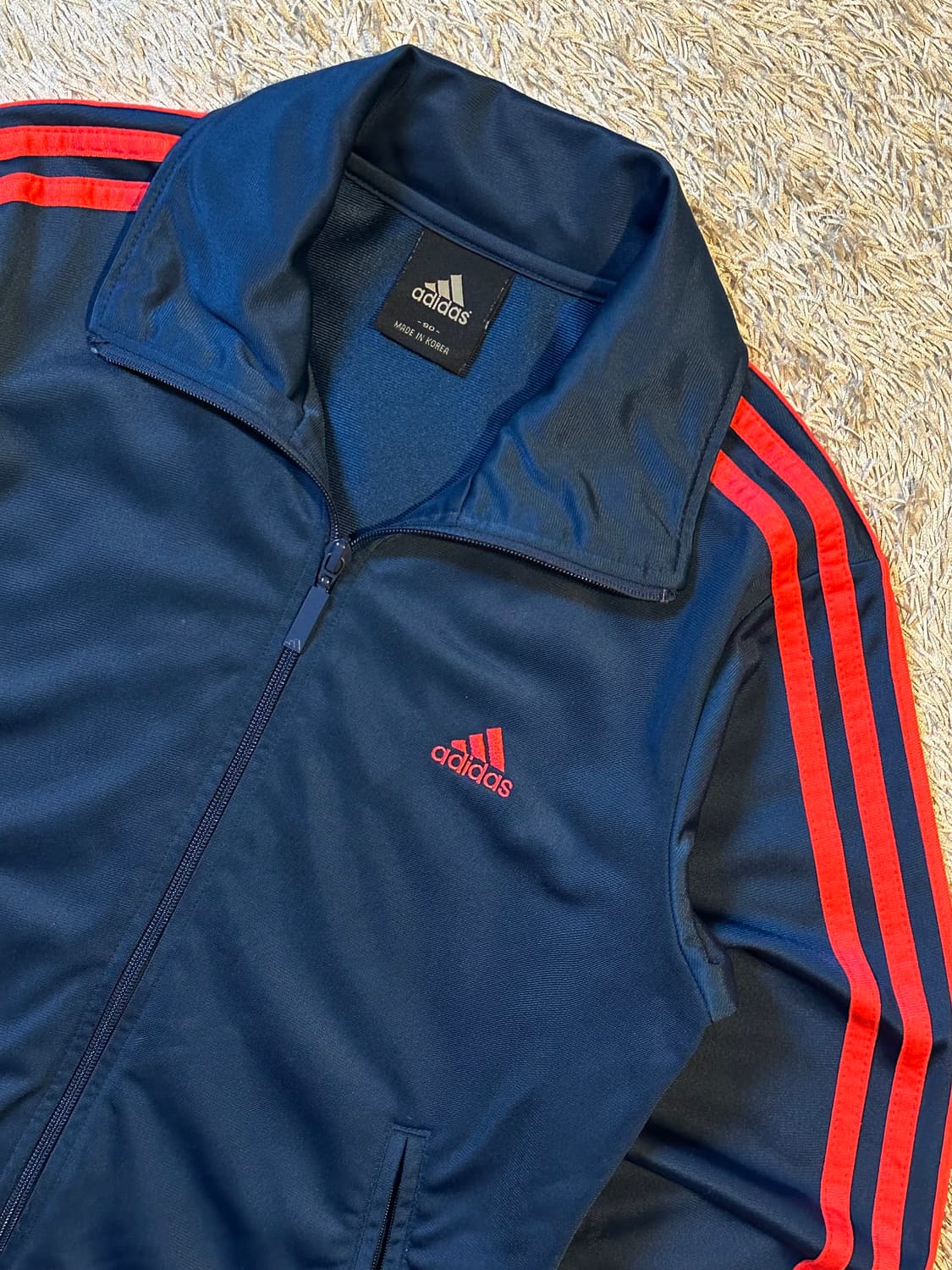 아디다스 ADIDAS 삼각로고 트랙탑 져지 네이비 핑크 상품이미지2