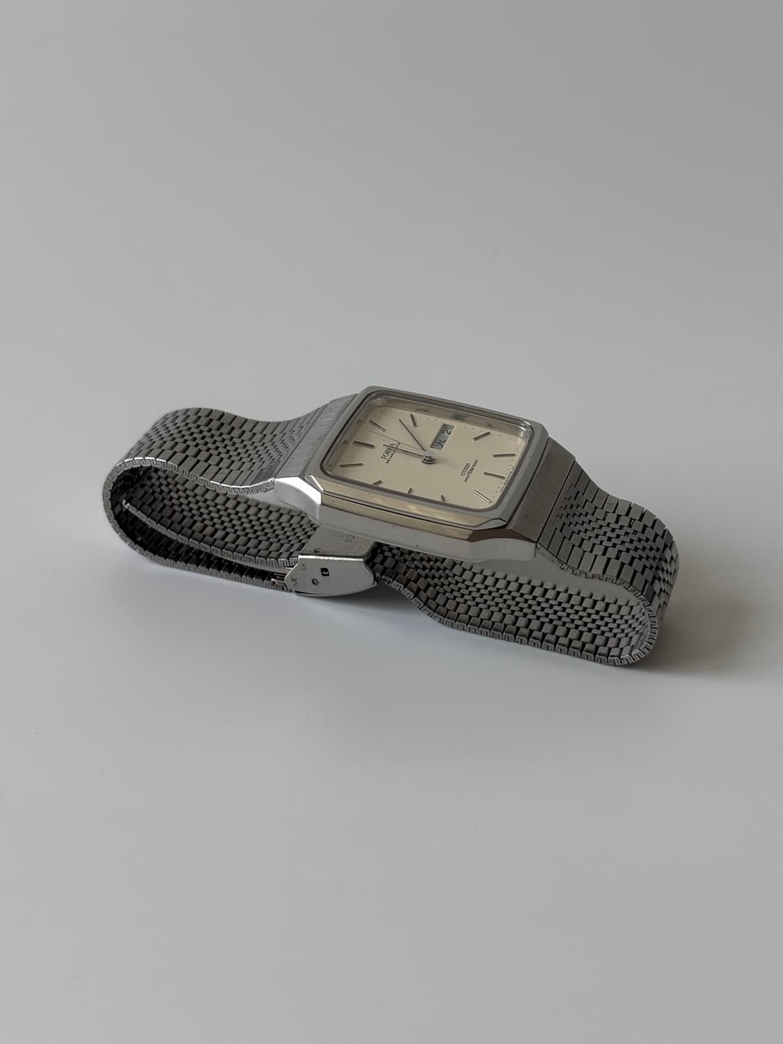 1990년대 Forma 크림 다이얼 실버 스퀘어 쿼츠 남성 상품이미지4