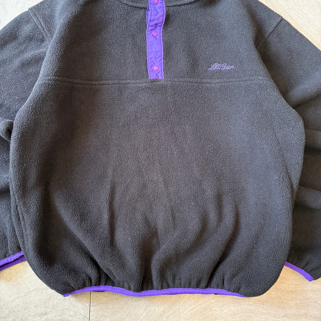 90s L.L.bean 미국 생산 엘엘빈 블랙 플리스 신칠라 상품이미지4