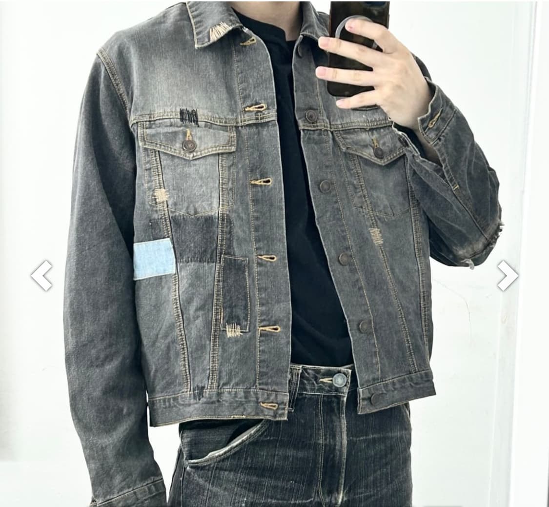 나일라우스 크롭 데님 청자켓 남자100 상품이미지1