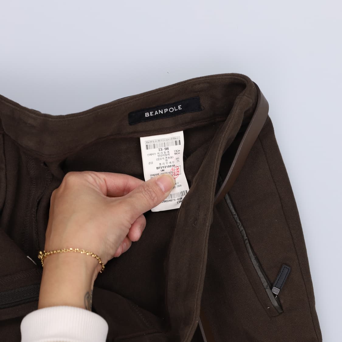 [73-98] 빈폴 여성 벨트 일자 기모팬츠 1223H1 상품이미지4