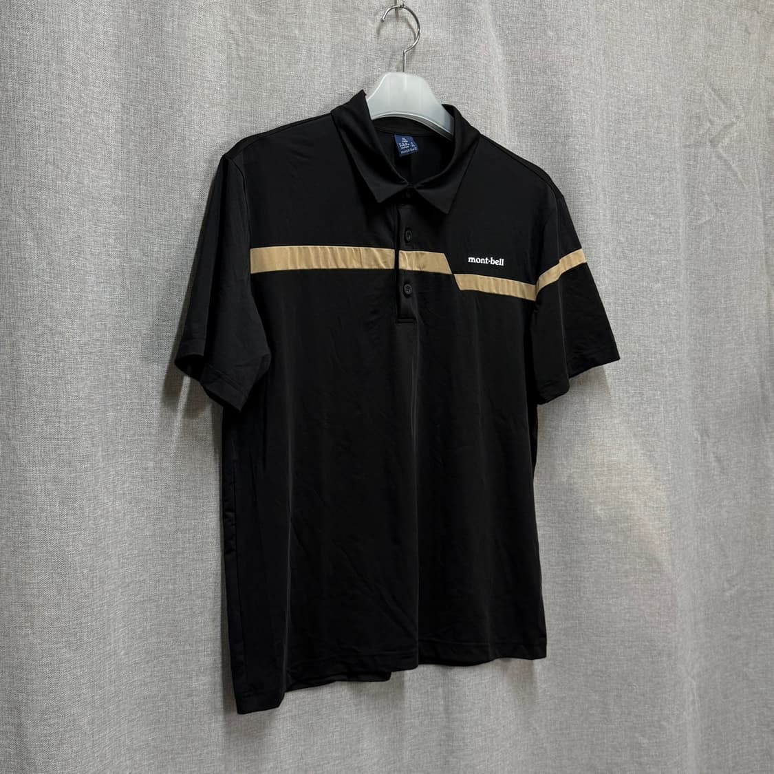 [XL] 몽벨 기능성 블랙 반팔 폴로 카라 반팔티 상품이미지2