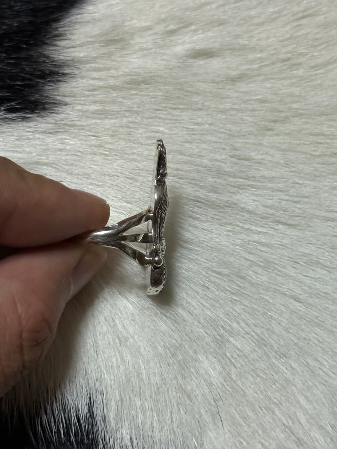 터키석 늑대 웨스턴 반지 925 실버 상품이미지2