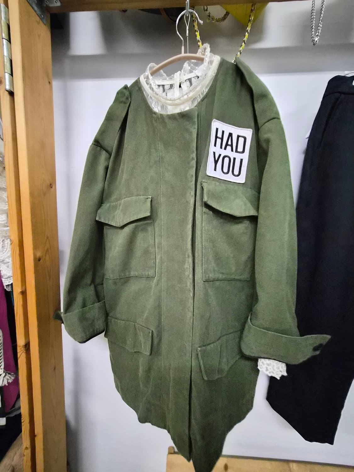 톰보이 라운드  아웃포켓 아우터. 톰보이 스판팬츠 상품이미지2