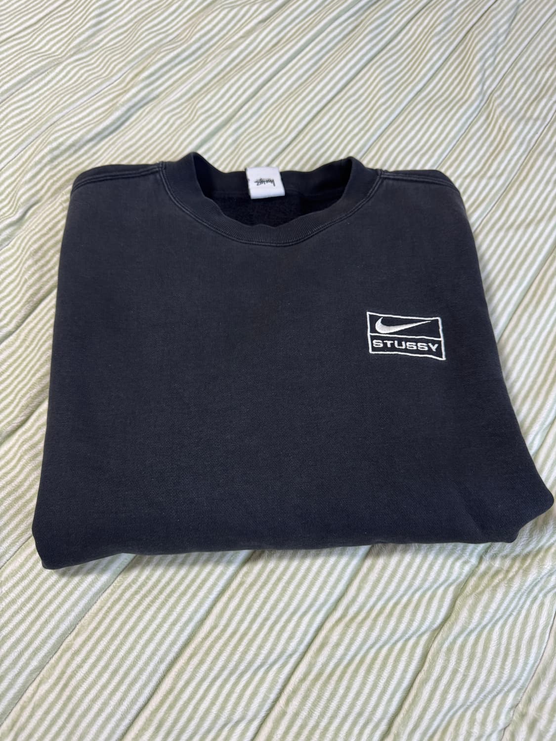 나이키 x 스투시 NRG 워시드 플리스 크루넥 블랙 상품이미지1