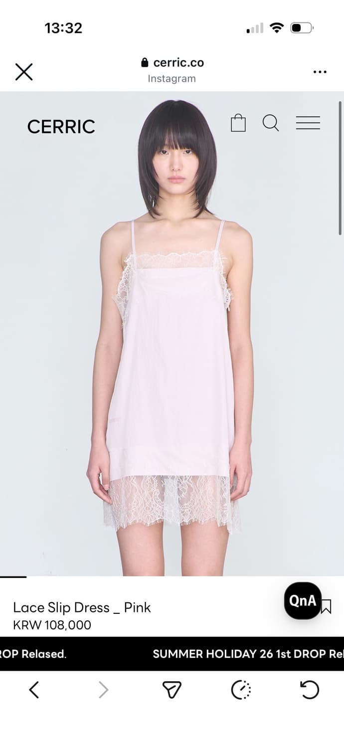 CERRIC Lace Slip Dress _ Pink 상품이미지1