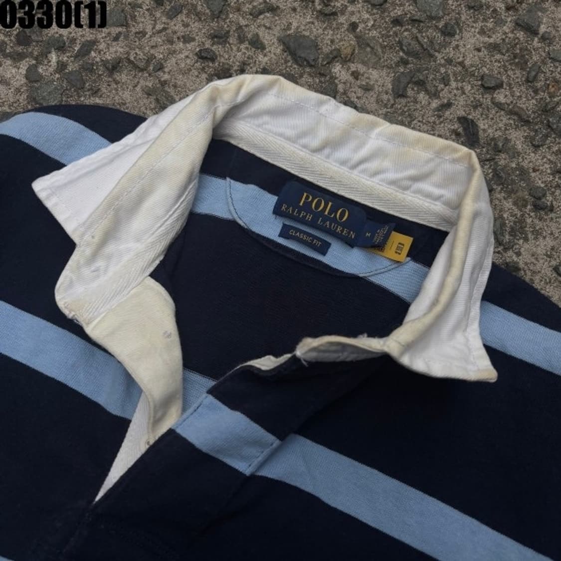 폴로 스트라이프 카라티 남색 하늘 네이비 상품이미지5