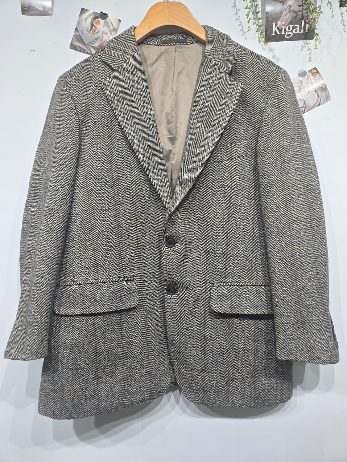 버버리 헤링본 울 자켓 브라운 투버튼 블레이저 상품이미지1