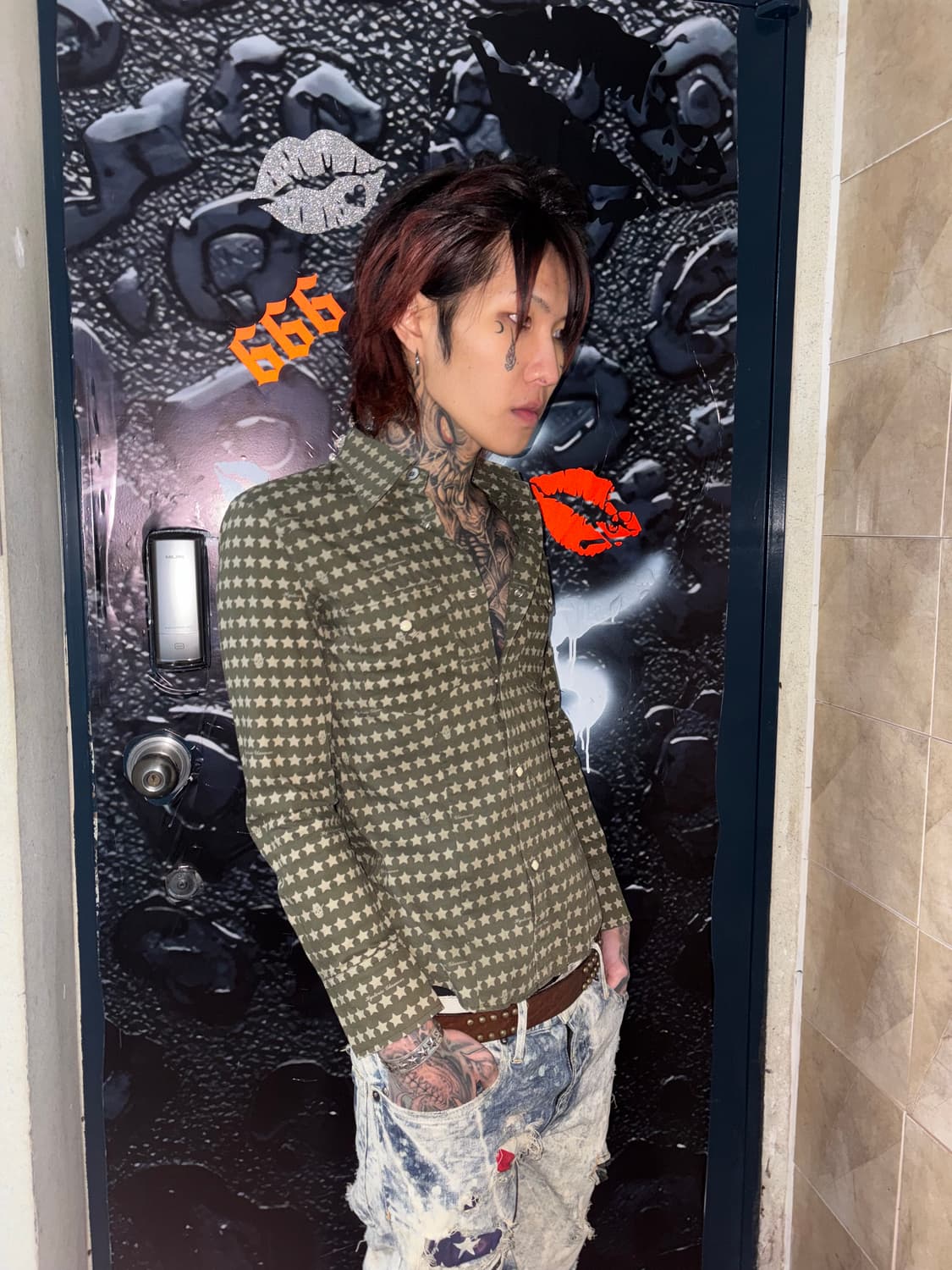 Hysteric glamour skull&star print shirts 상품이미지1