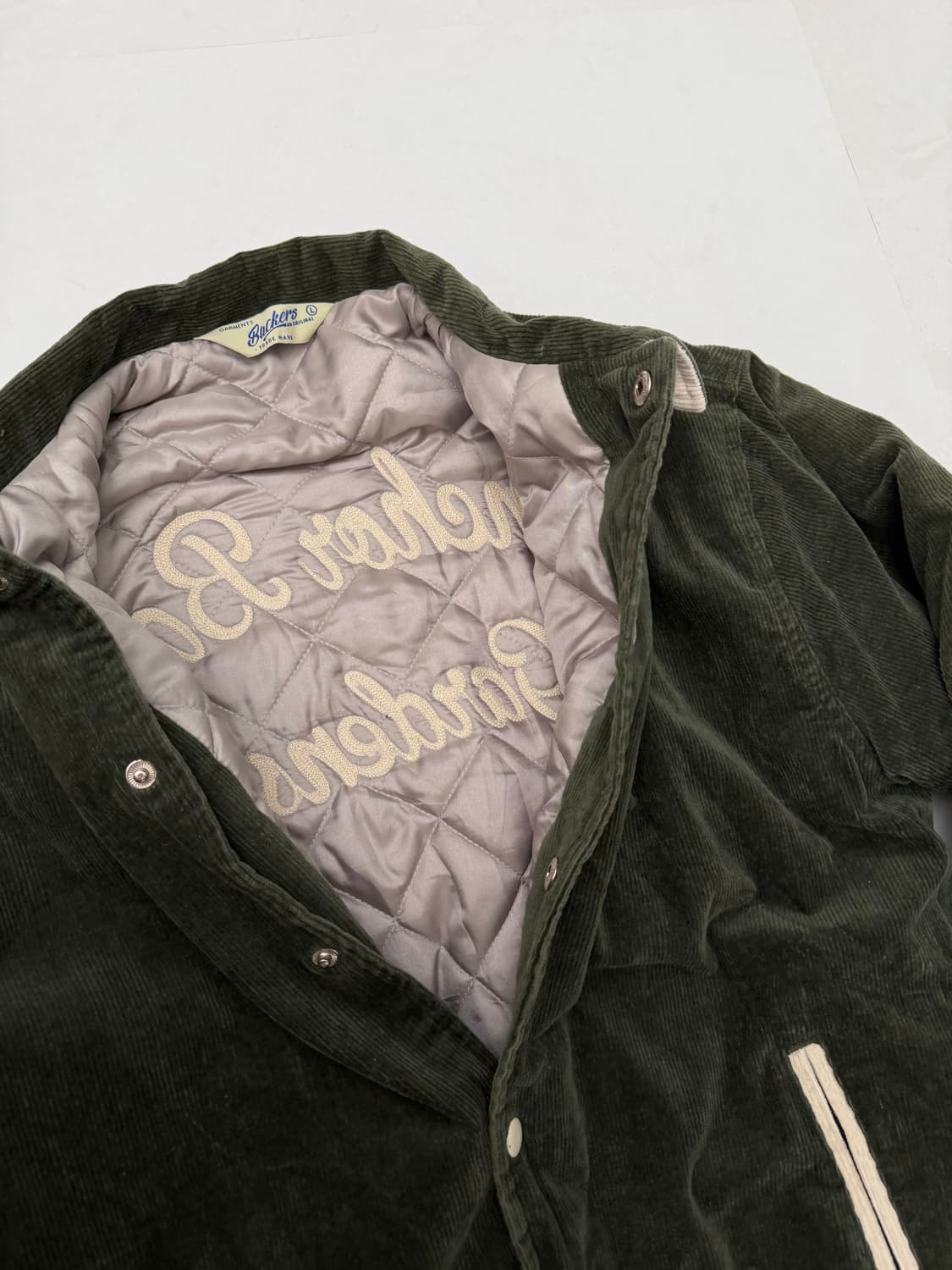 카키 코듀로이 바시티 자켓 상품이미지5