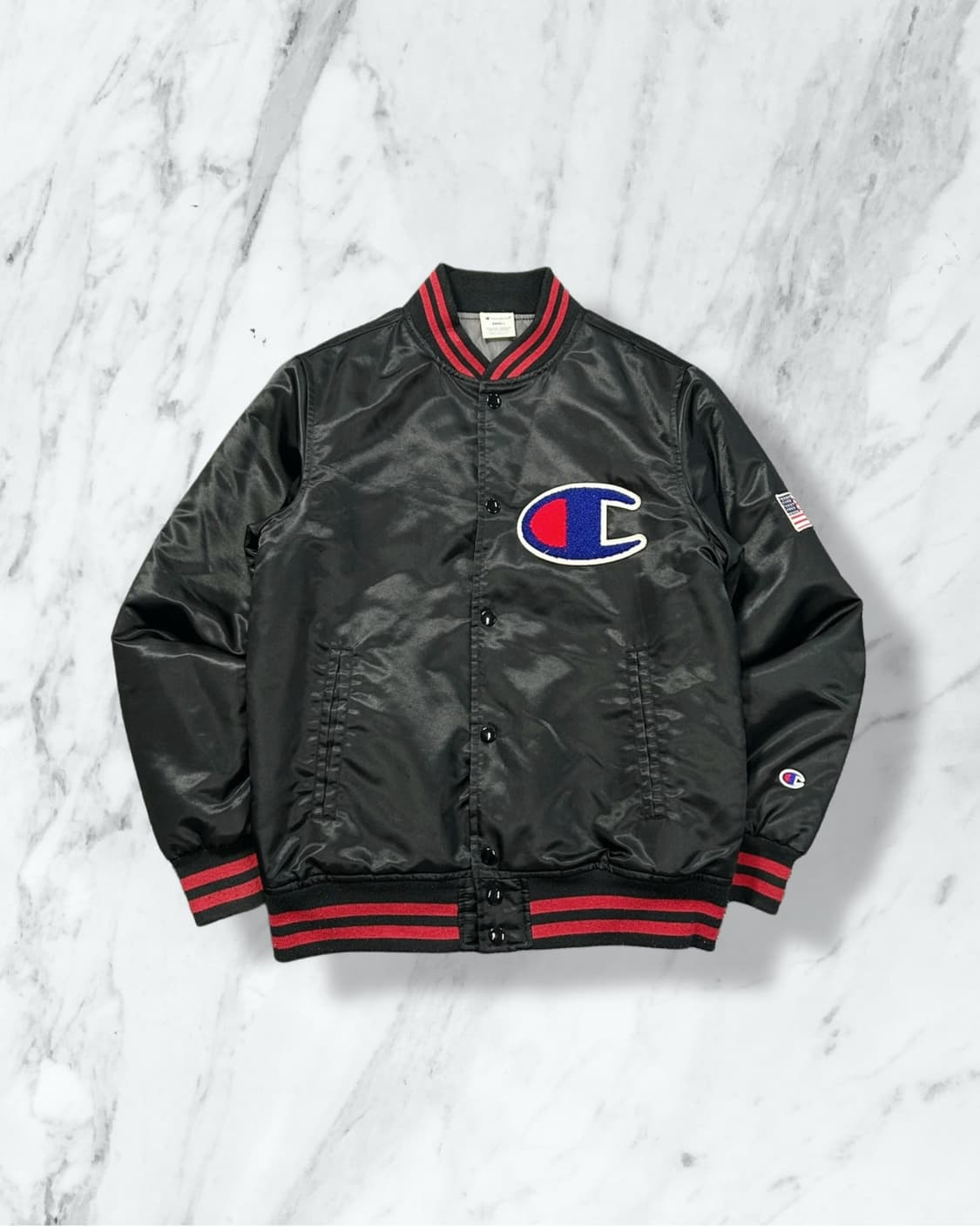 챔피온 빅로고 성조기 바시티 스타디움 자켓  상품이미지1