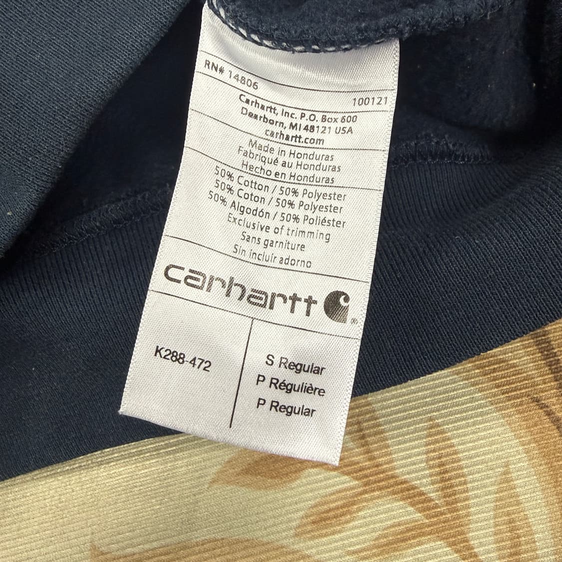 (M)칼하트 Carhartt 스펠 아웃 후드티셔츠(네이비) 상품이미지3