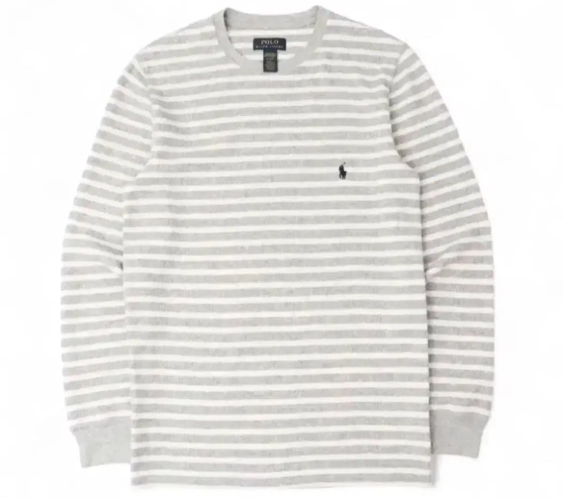 구해요) 엄성현티 폴로 랄프로렌 그레이 스트라이프 와플 롱슬리브  상품이미지1