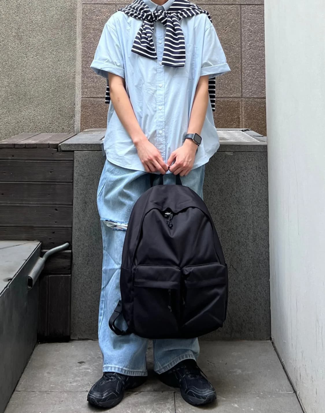 새제품) 무신사스탠다드 코듀라 빅 사이즈 투 포켓 백팩 25L 가방 공용 상품이미지4