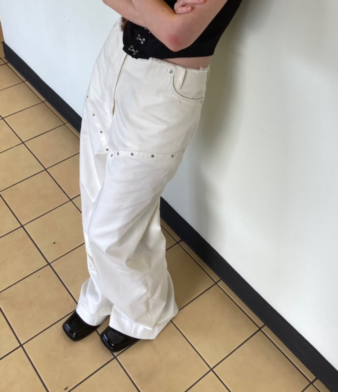 데어드 리벳 팬츠 아이보리 상품이미지3