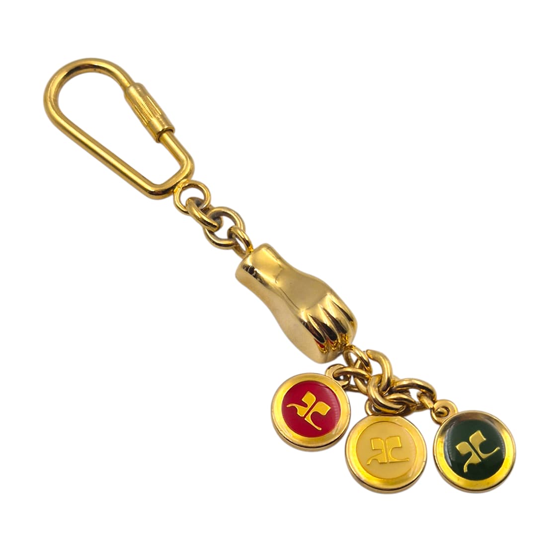 90s 꾸레쥬 핸드 로고 클로버 레이어드 키링 상품이미지1