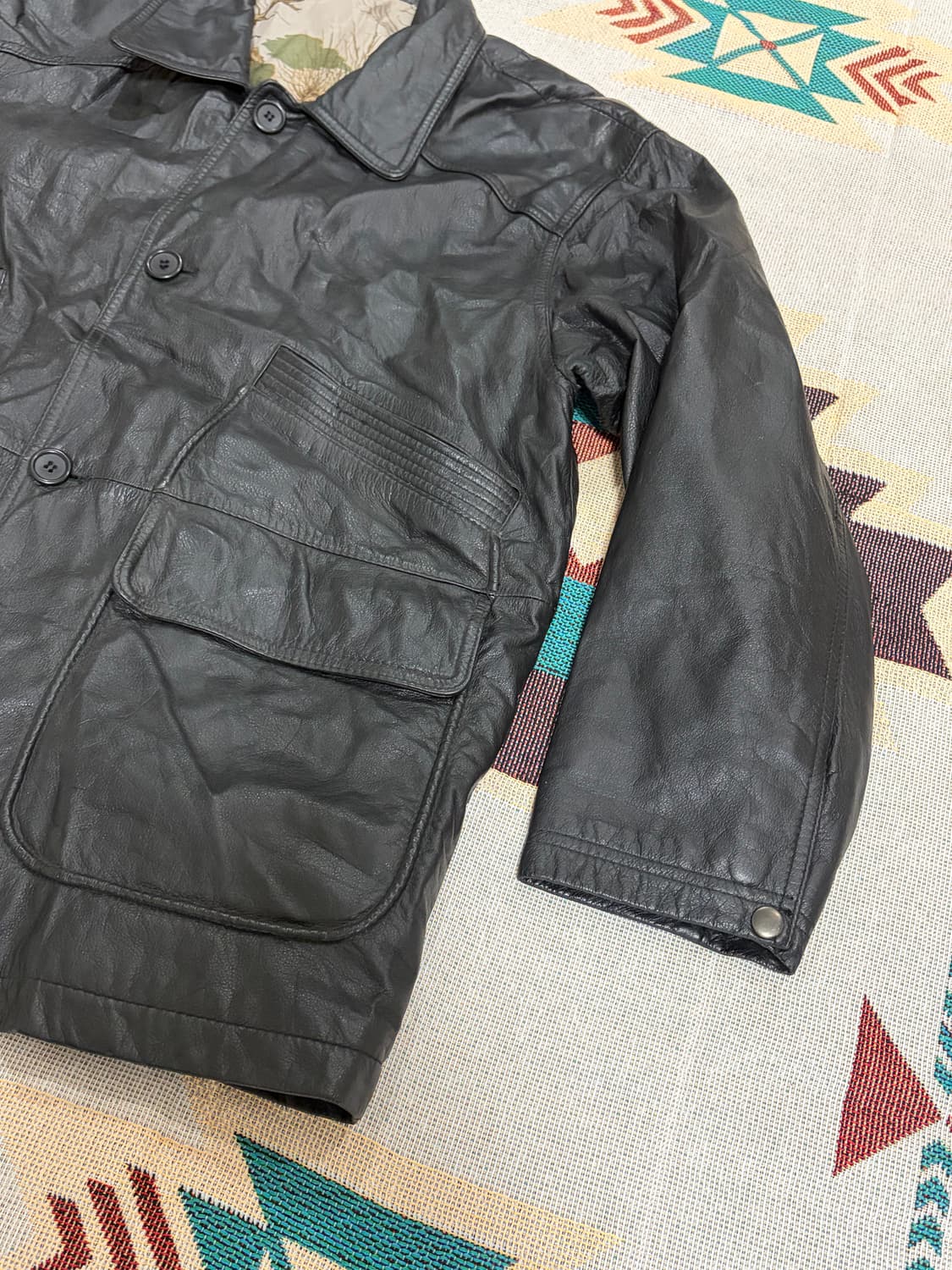 90s 리얼 레더 올드 카코트  상품이미지2