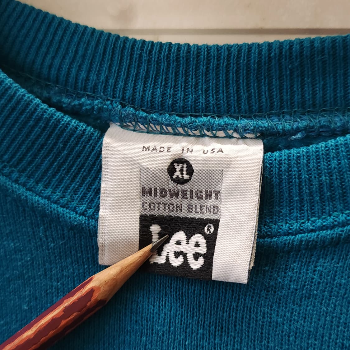 90s Lee 빈티지 스웻셔츠 플레인 스웻셔츠 청록색 xl 상품이미지8