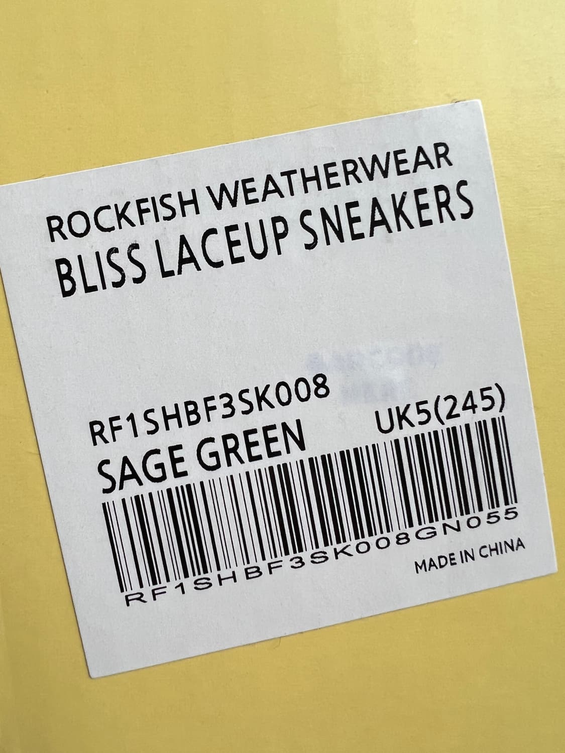 새상품 락피쉬웨더웨어 블리스 레이스업 스니커즈 세이지그린 상품이미지5