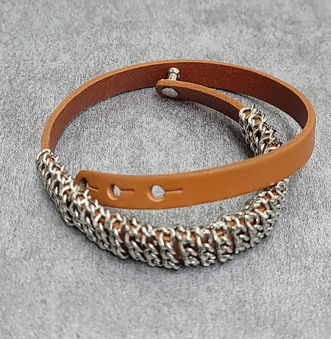 브라운 레더 체인팔찌 상품이미지5