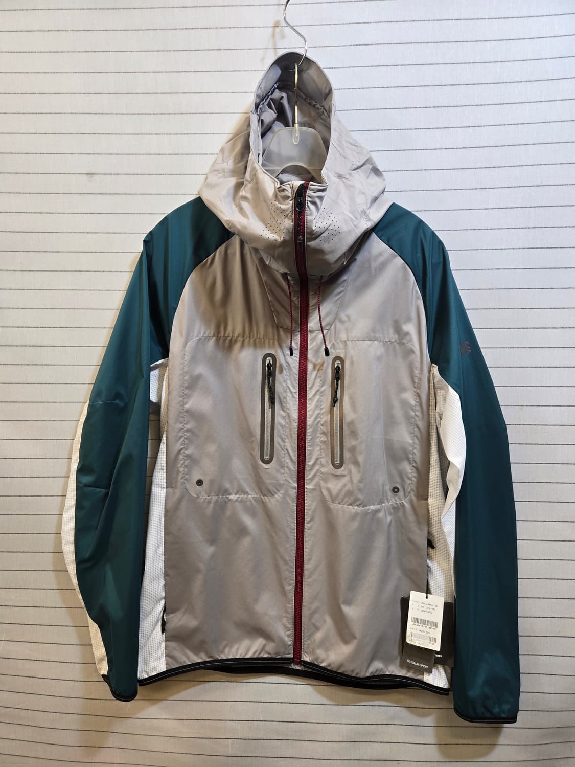 코오롱 바람막이 후드 자켓 그린/화이트 상품이미지2