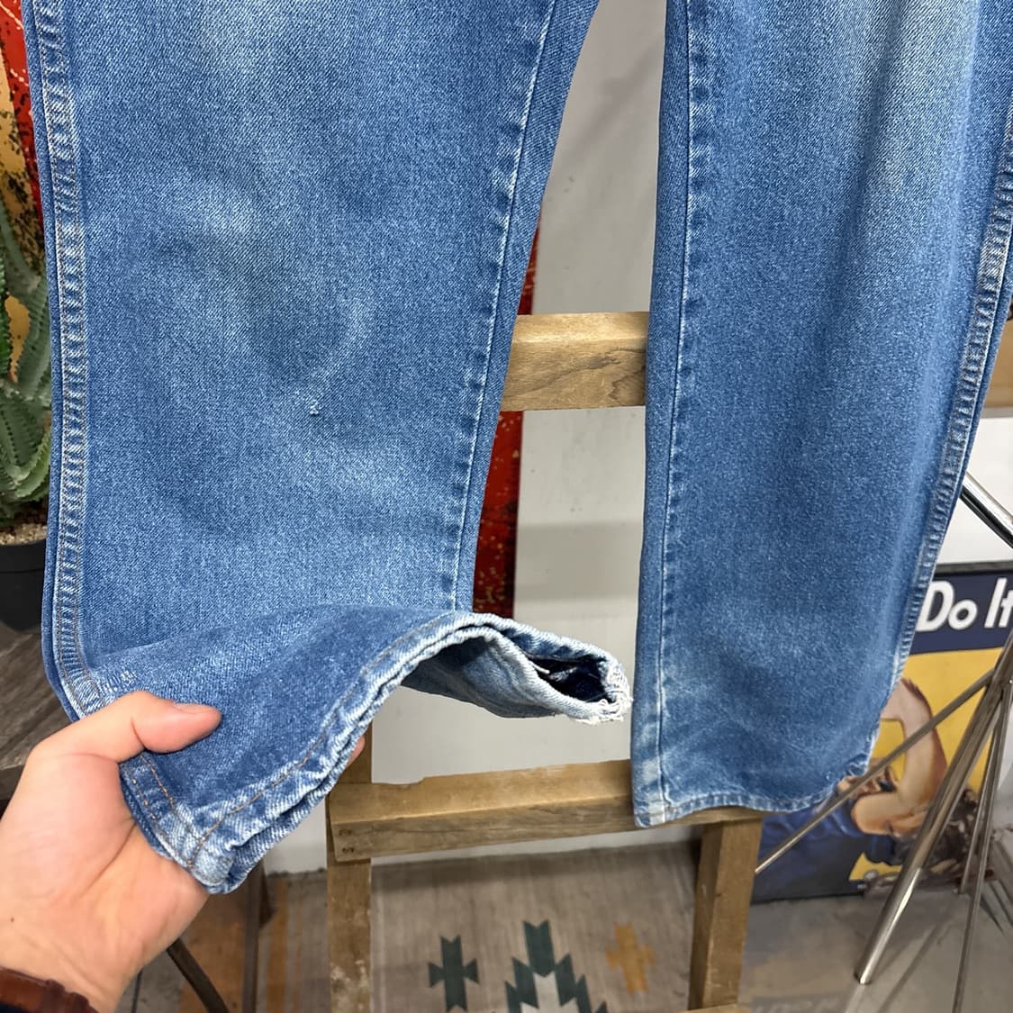 90s 디키즈 오리지널 빈티지워싱 루즈핏 워크 데님팬츠 N1038   상품이미지4