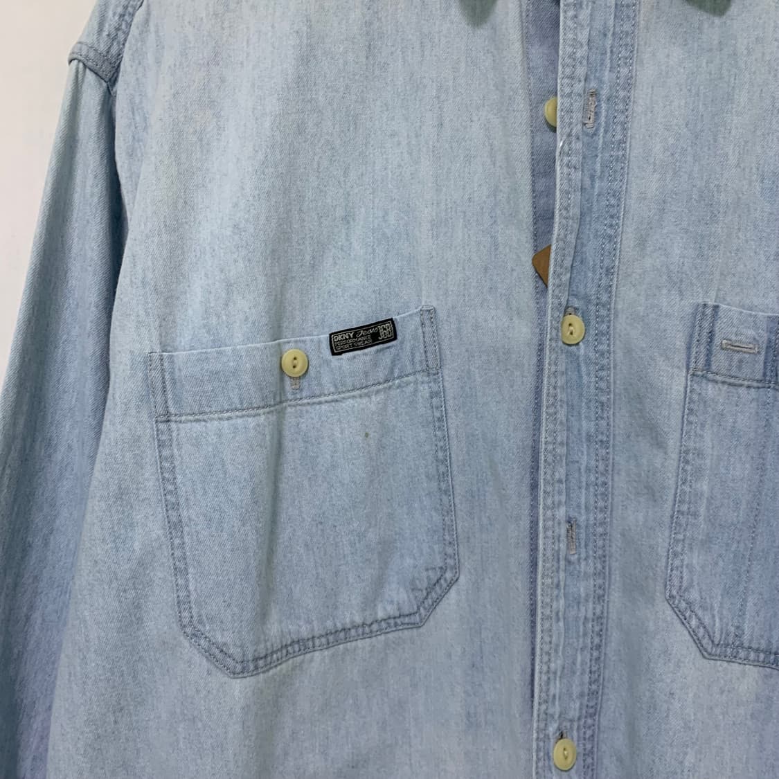DKNY 연청 워싱 데님 셔츠 청남방 M 남녀공용 빈티지 00s 상품이미지4