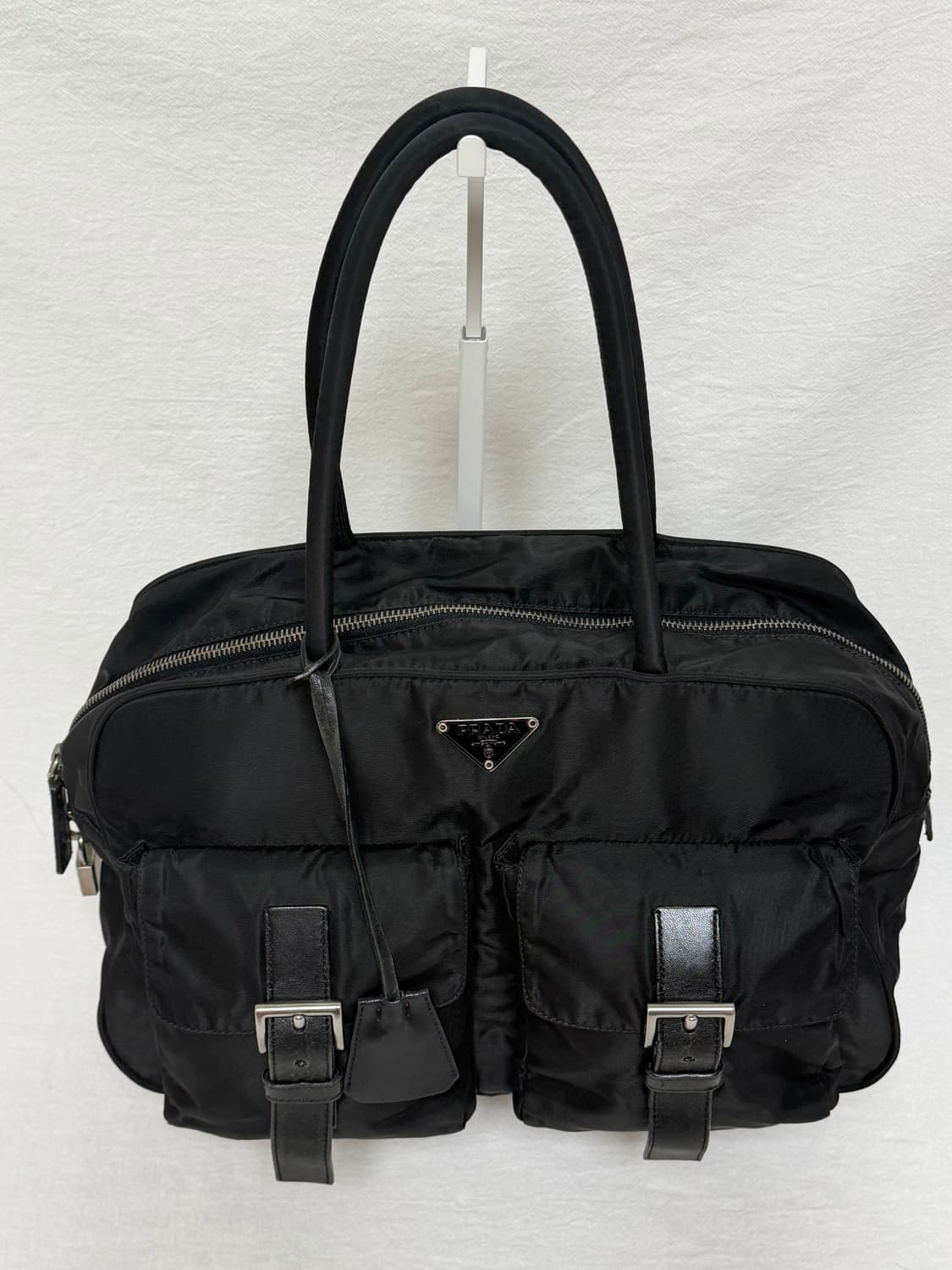정품 프라다 포코노 나일론 투포켓 블랙 토트백 숄더백 여행가방 보스턴백 상품이미지7