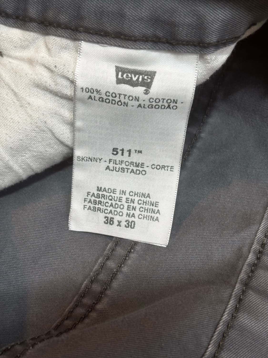 Levi’s 511 화이트탭 그레이 코튼 팬츠 상품이미지8