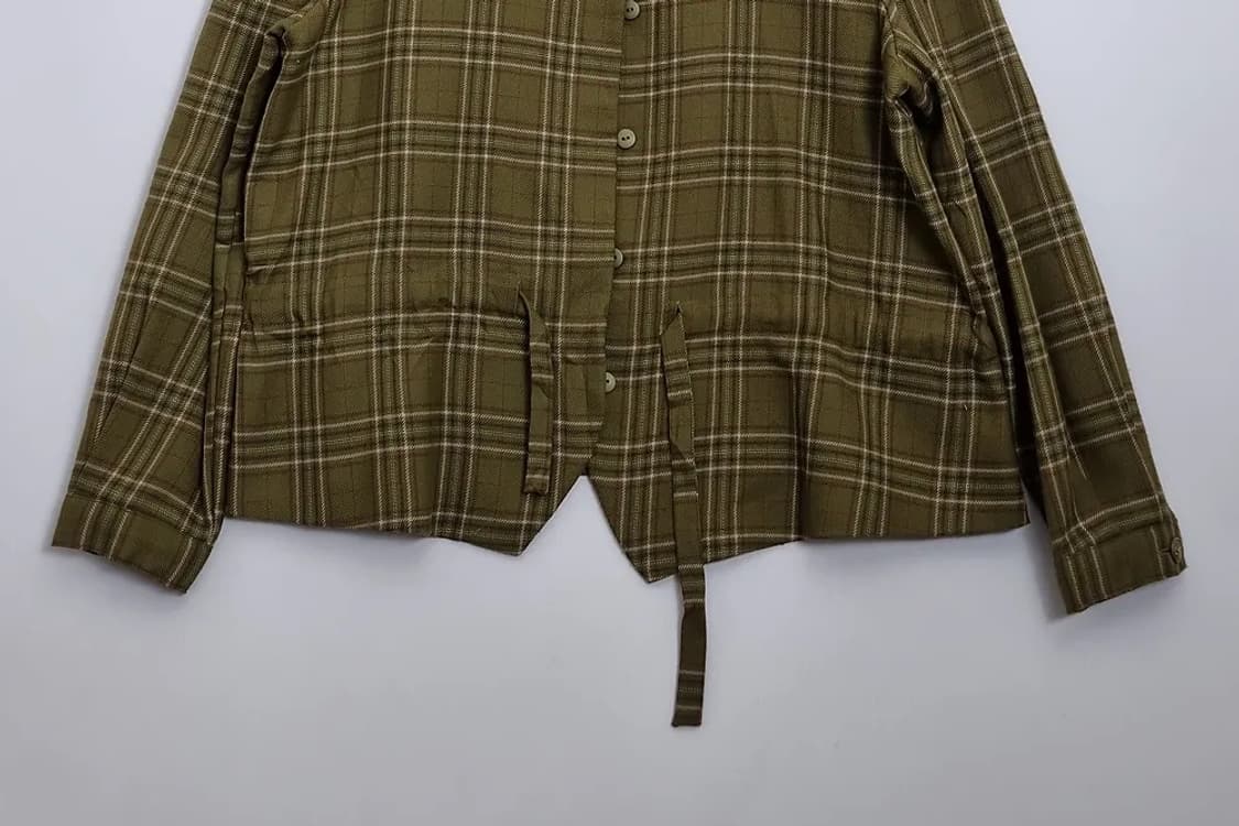 Mes Robe Ping 카키 체크 블라우스 상품이미지4