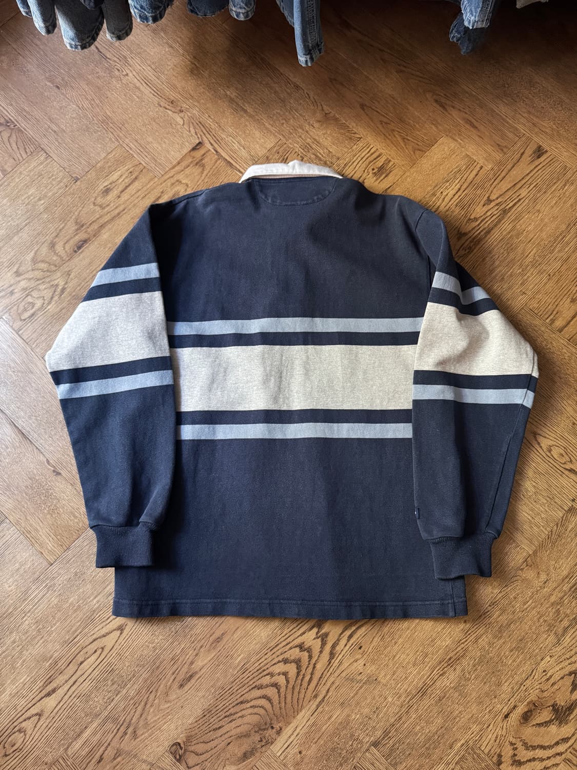 [M]BARBARIAN 바바리안 캐나다제 스트라이프 네이비 럭비 티셔츠 상품이미지5