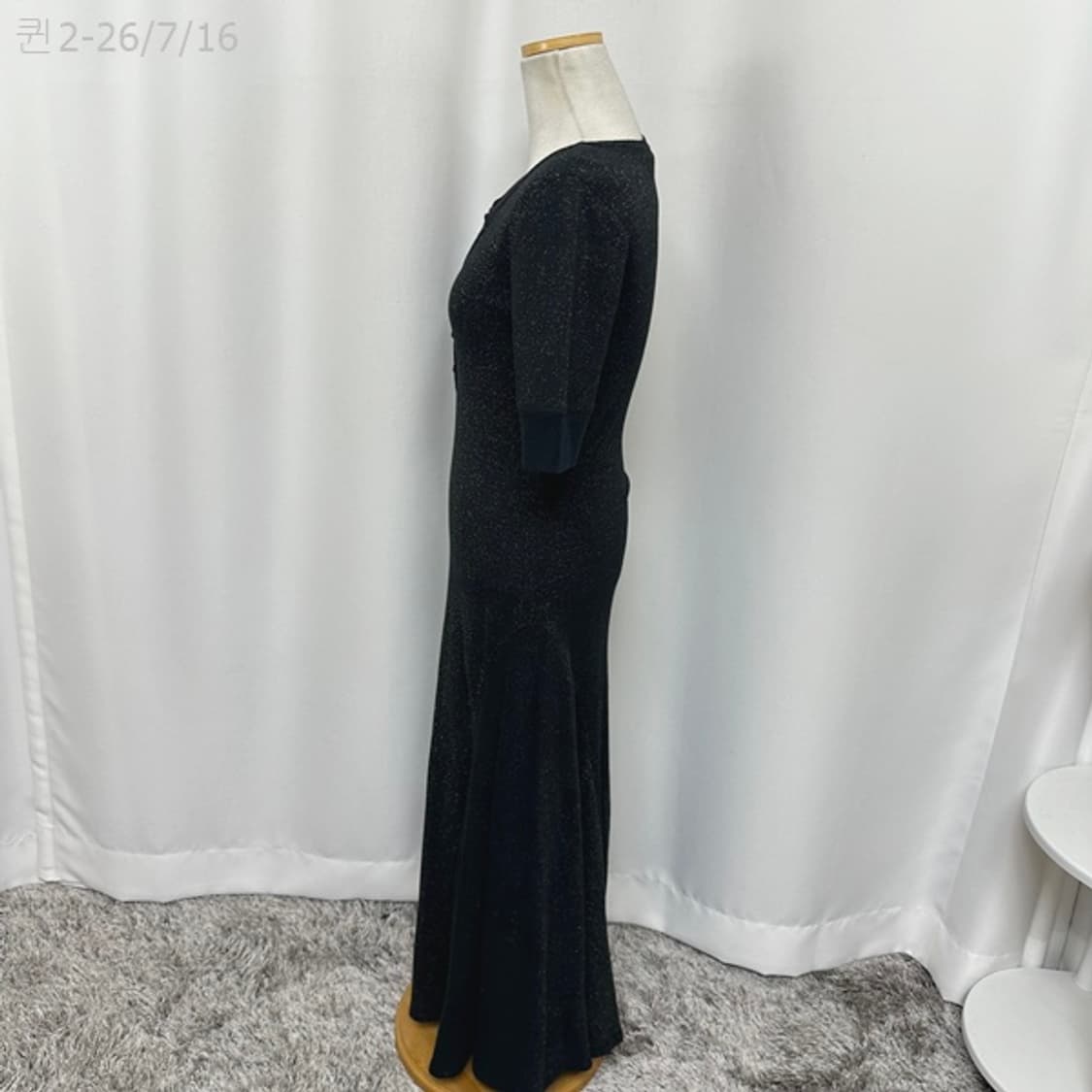 랄프로렌 여자 플레어 반팔 원피스 검정 금장 M 상품이미지5