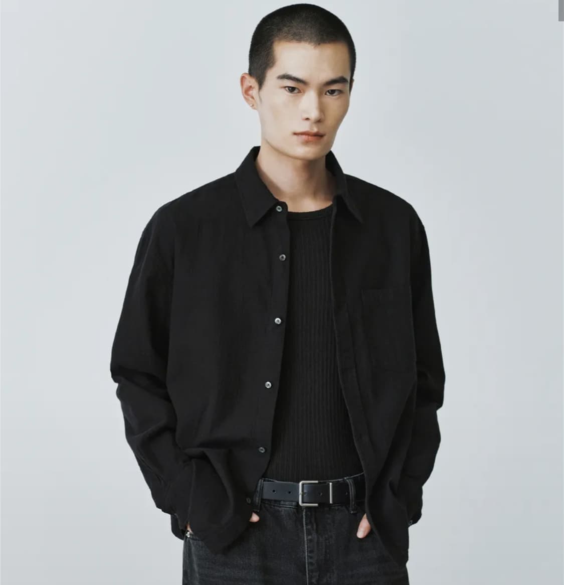 PINTER CROP GAUZE SHIR T 「BLACK] S 상품이미지1