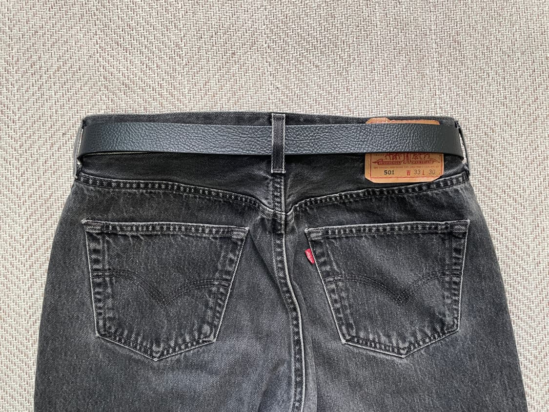 빈티지 genurine leather 실버버클 레더벨트  상품이미지3