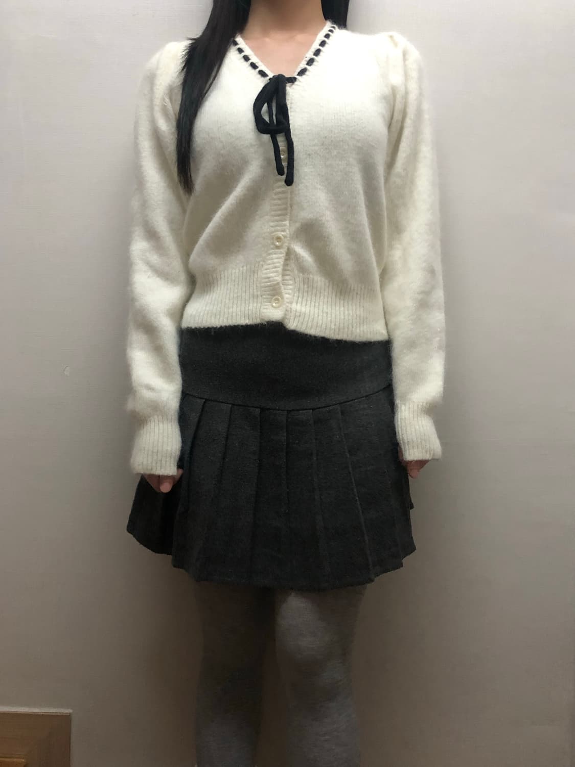 빈티지 화이트 리본 가디건 상품이미지4