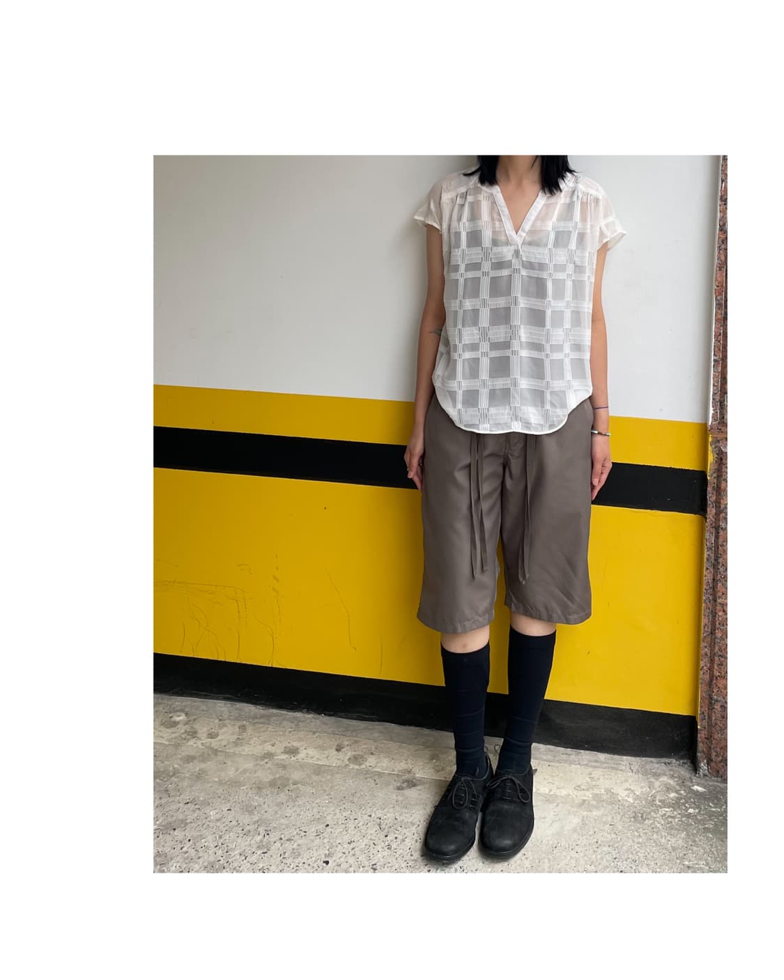 Square pattern blouse 상품이미지9