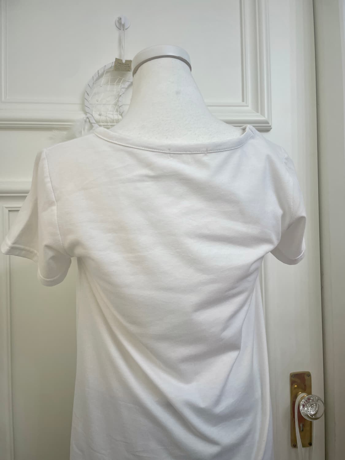 white bow point glitter lettering t-shir 상품이미지4