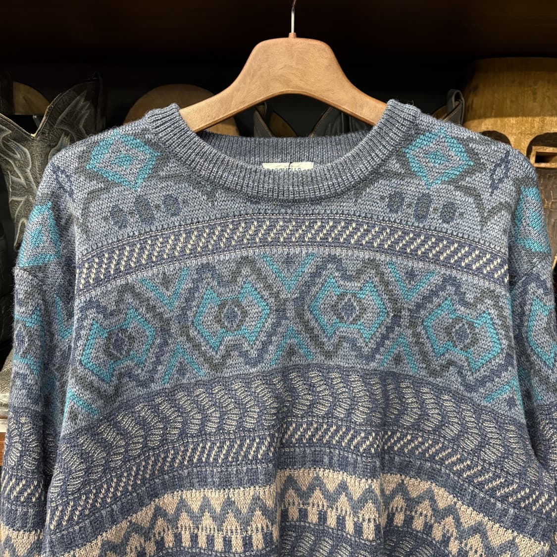 90s JPN 페어아일 지오매트릭 자카드 패턴니트 상품이미지3