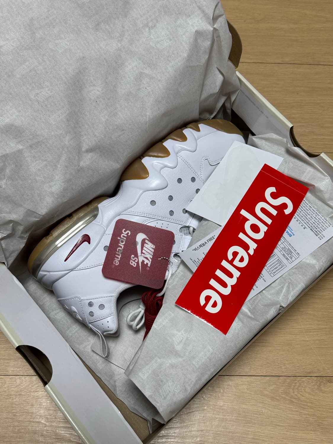 [290] 나이키 x 슈프림 SB 에어맥스 2 CB 94 로우 화이트 상품이미지2