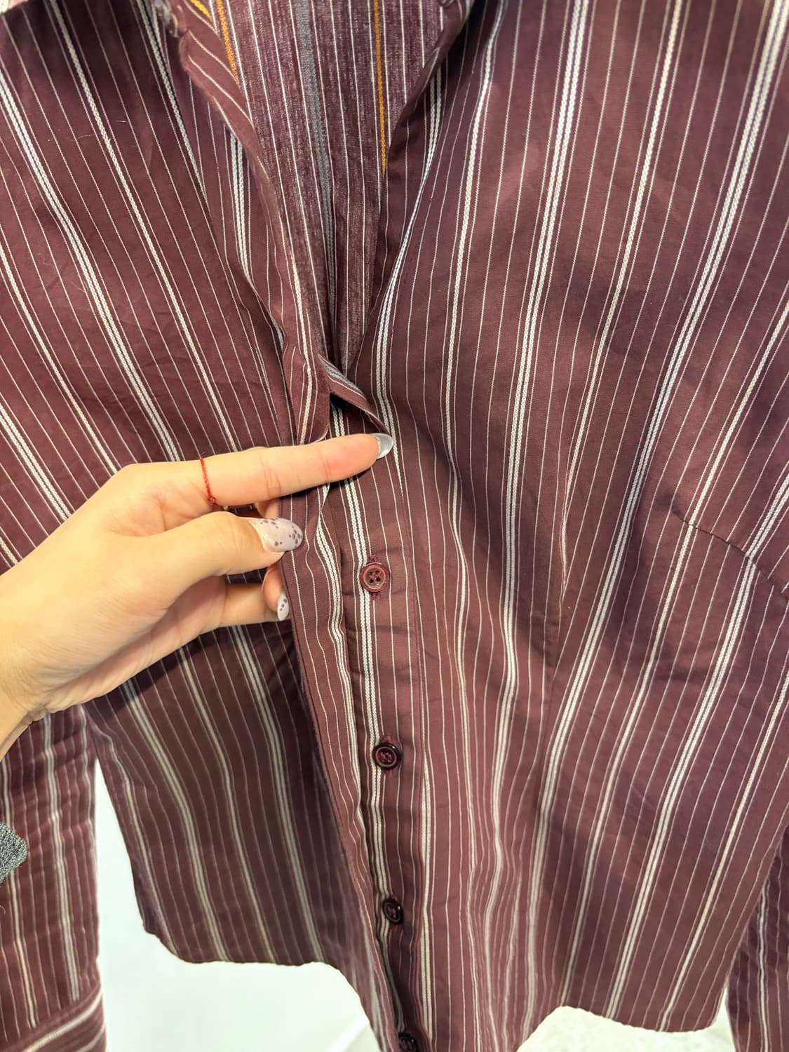 Grace Field wine stripe shirt 상품이미지3