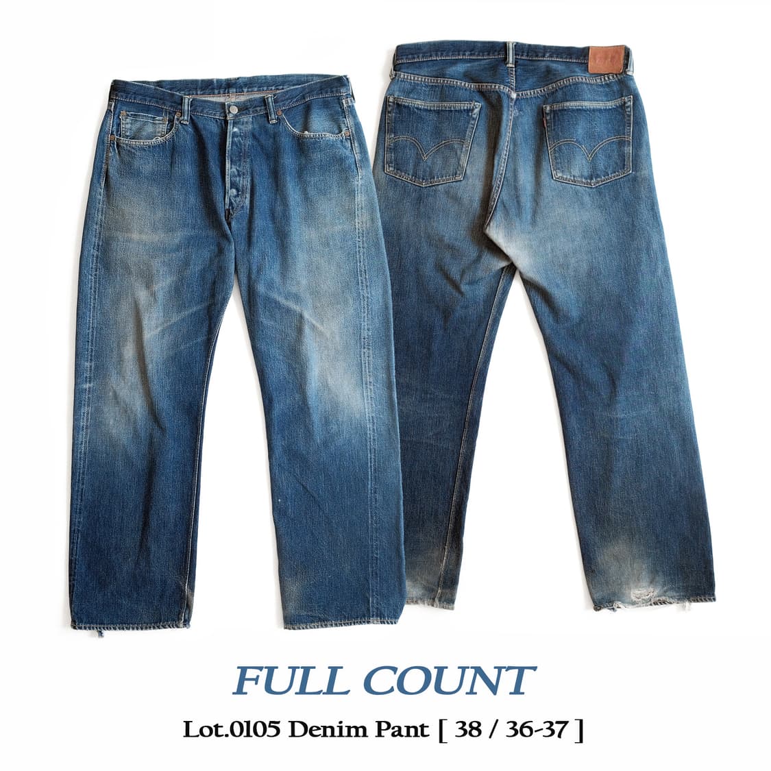 풀카운트 0105 38(36-37)사이즈 셀비지 데님 상품이미지1
