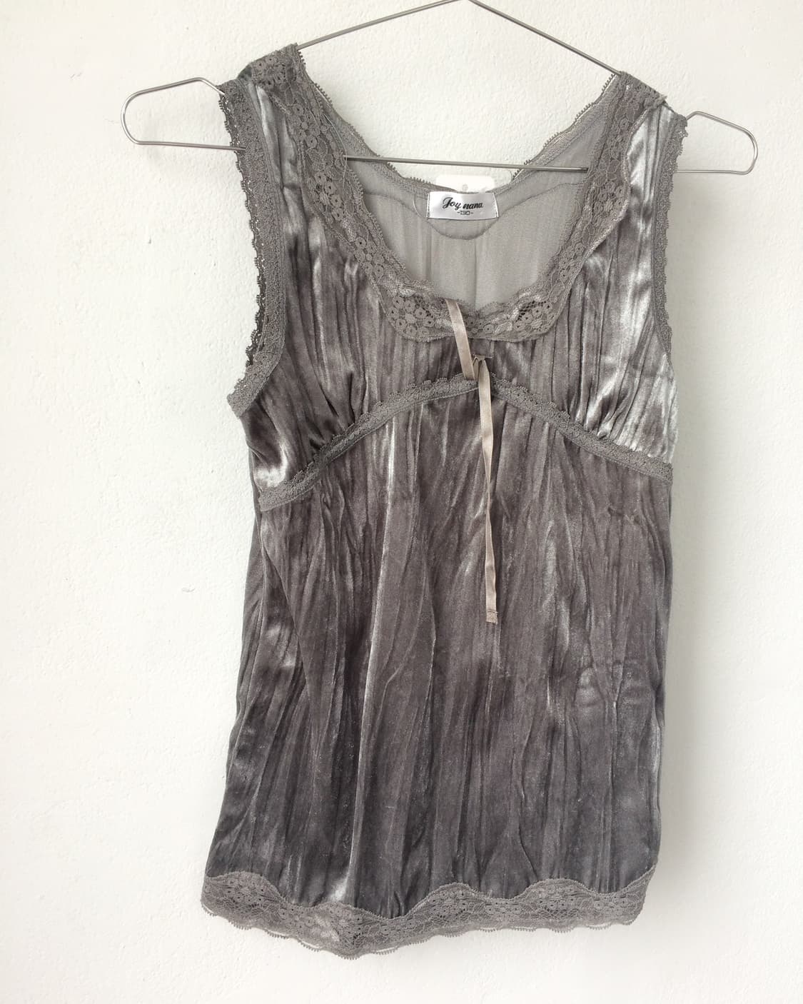 Lace trimming velvet sleeveless 상품이미지4