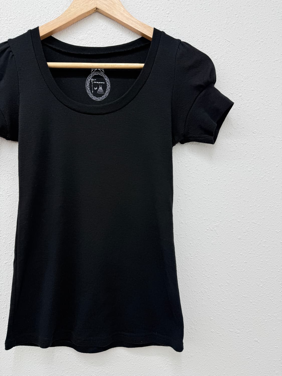 빈티지 블랙 볼륨 반팔 니트 상품이미지2