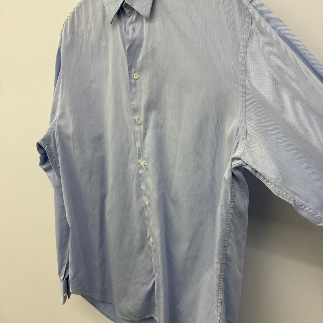 알마니 스트라이프 긴팔 셔츠 하늘색 남성 XL 상품이미지4