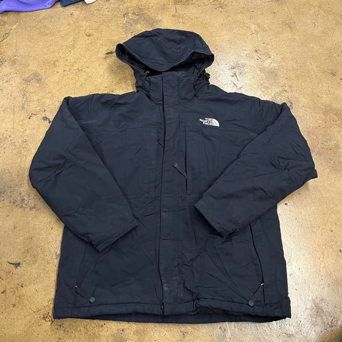 [정품/100] 노스페이스 블랙 후드 바람막이 자켓 b15 상품이미지2
