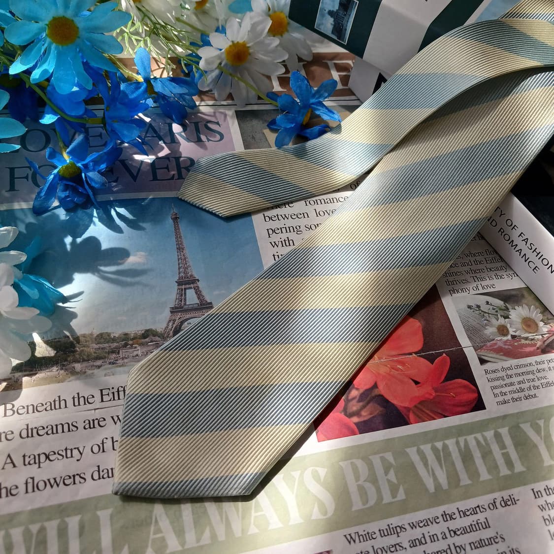 지안프랑코 페레 실크 블루 스트라이프 넥타이 9cm B등급 E910
 상품이미지4