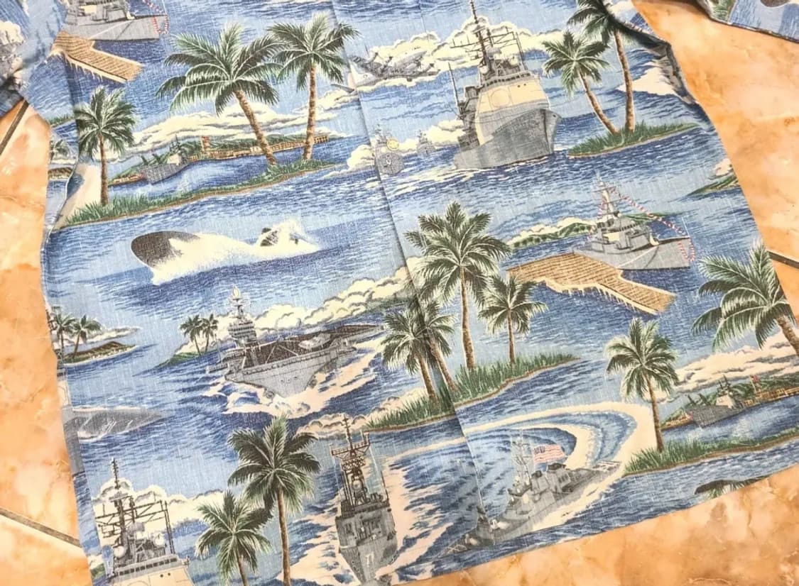 레인스푸너 미국 해군함정 패턴 코튼셔츠 상품이미지4