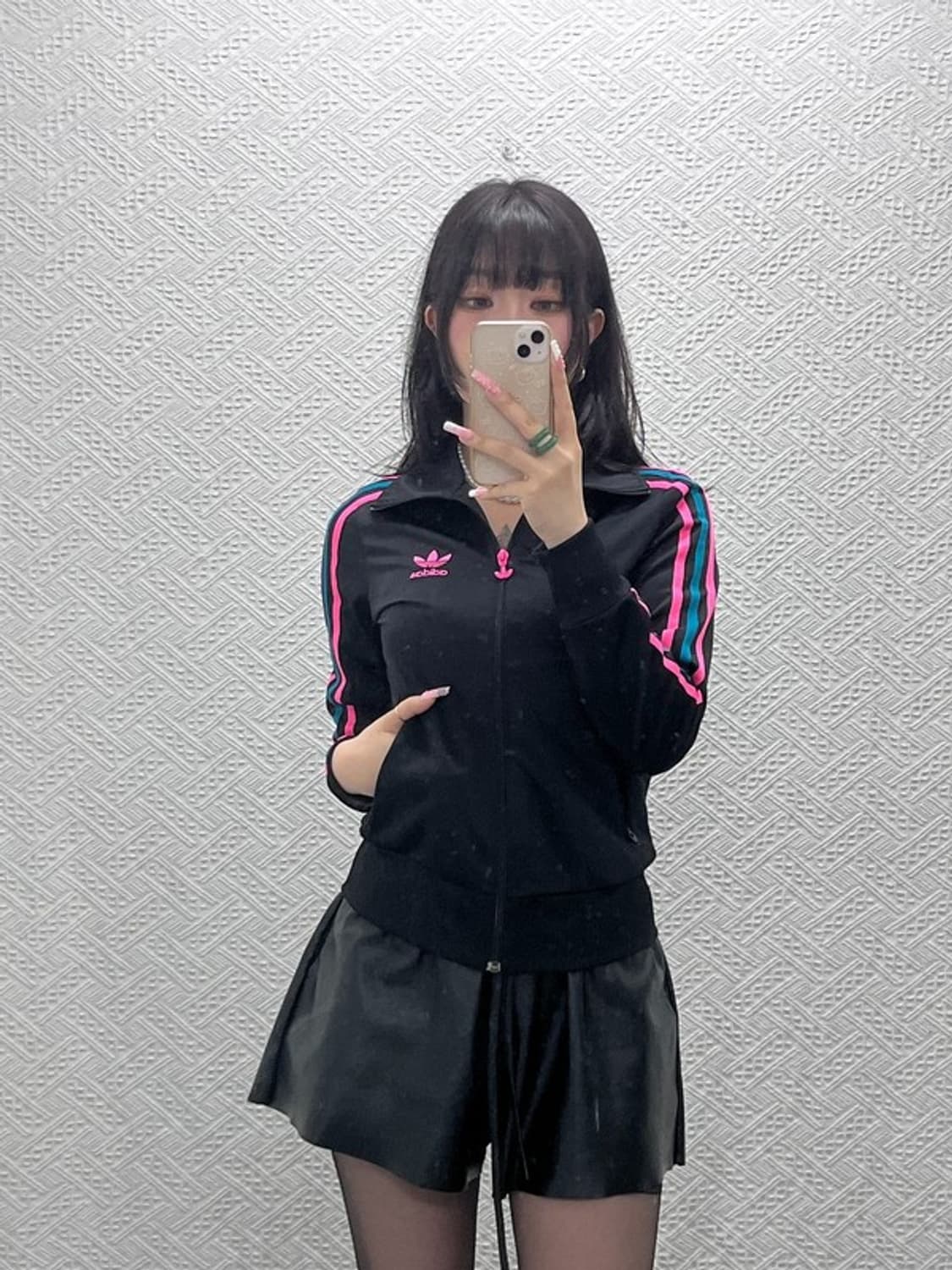 아디다스 Y2K 대장급 스트릿펑크 키치 핑크 져지 집업 85 C12428 상품이미지2